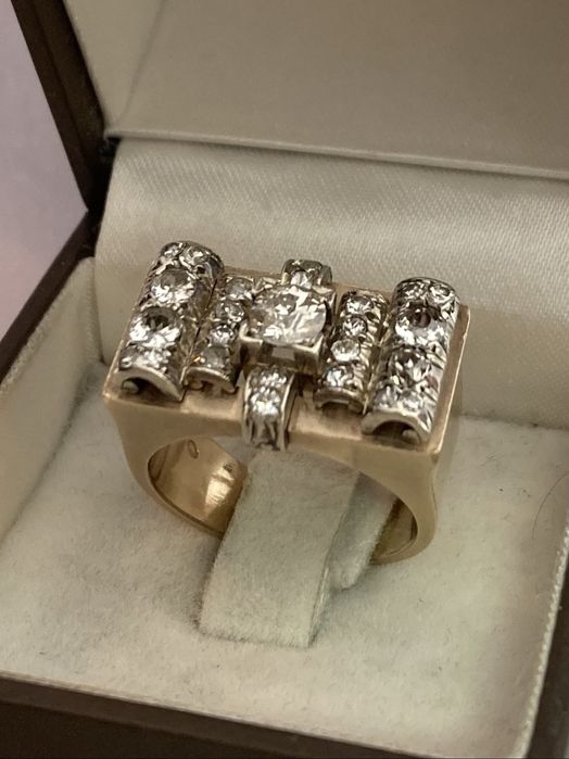 Inel Tank aur cu diamante 1.36ct