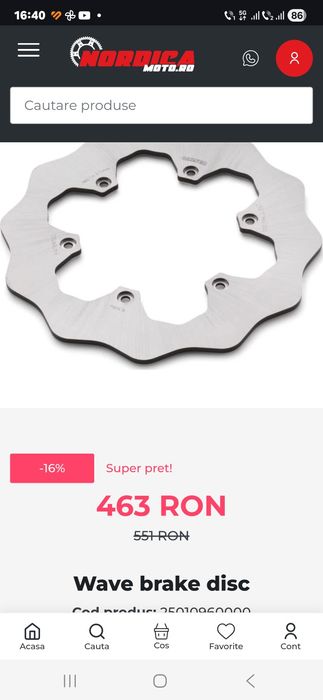 Disc frana spate Ktm