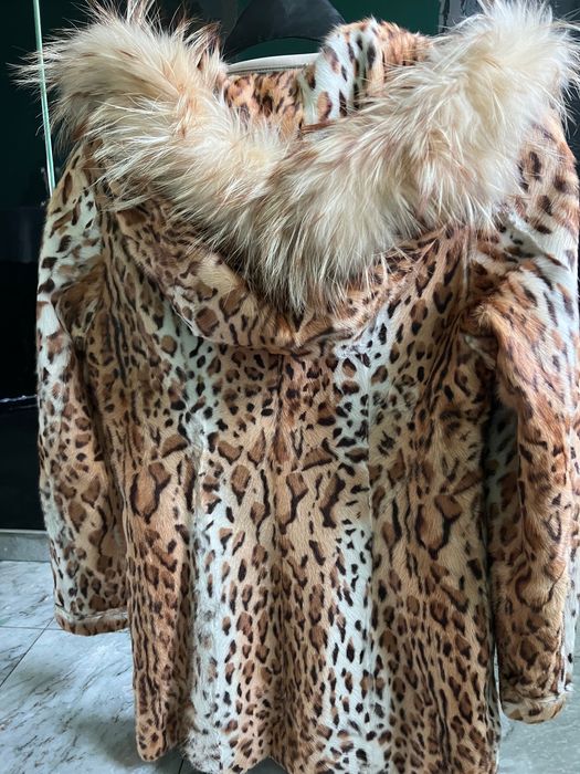 Кожено 3/4 палто заек