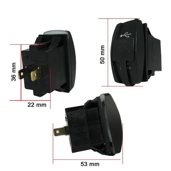 Двойно USB Универсално Зарядно за Вграждане Коли , Мотори , Лодки 3.1А