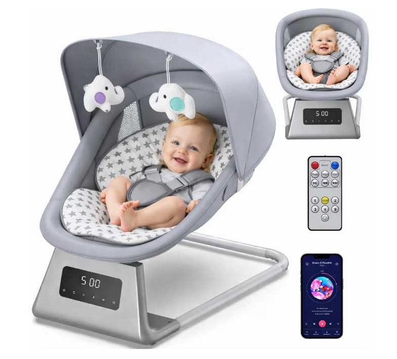 Leagan si Balansoar Electric 3D Motion BabyHug cu Telecomanda si BT