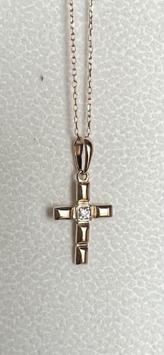 Золотое кольцо, крестик, цепочка 585пр