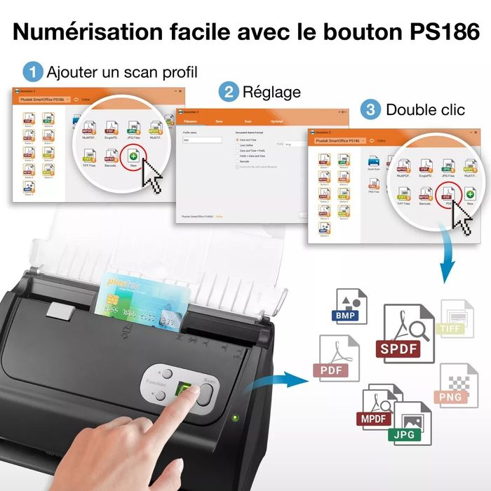 plustek scan/imprimanta
SmartOffice
PS186
25 ppm/ 50 ipm (Gray, 200 dp