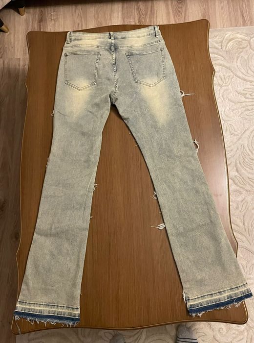 blugi skinny distressed flared