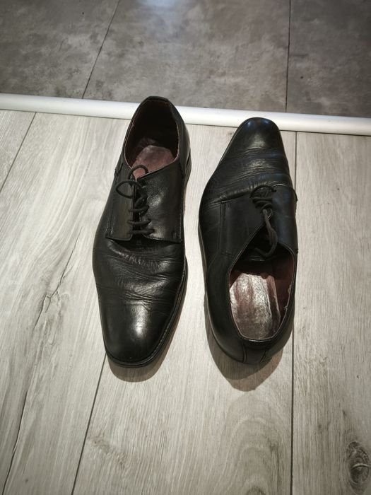 Pantofi eleganți bărbați din piele naturală neagră, mărimea 42