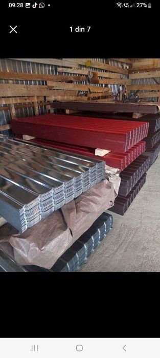 Vând tabla cutată zincata și color vișiniu sau maro