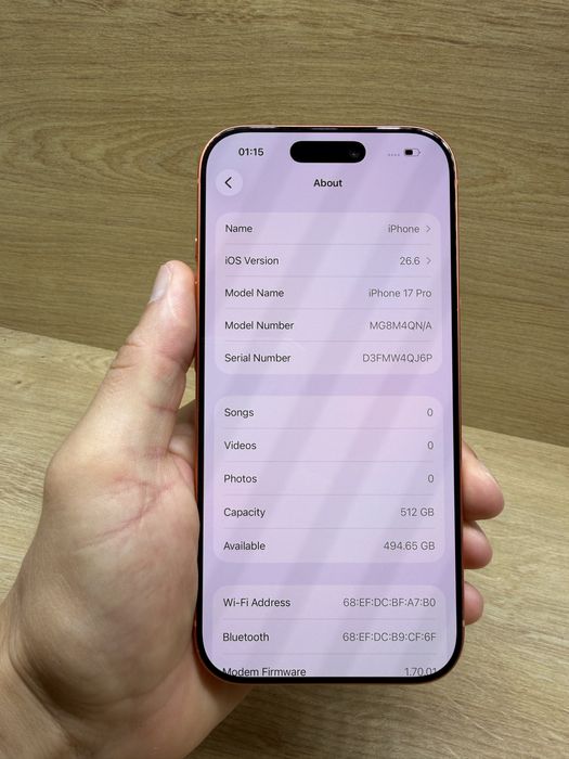 iPhone 17 PRO 512Gb Orange 98% battery life