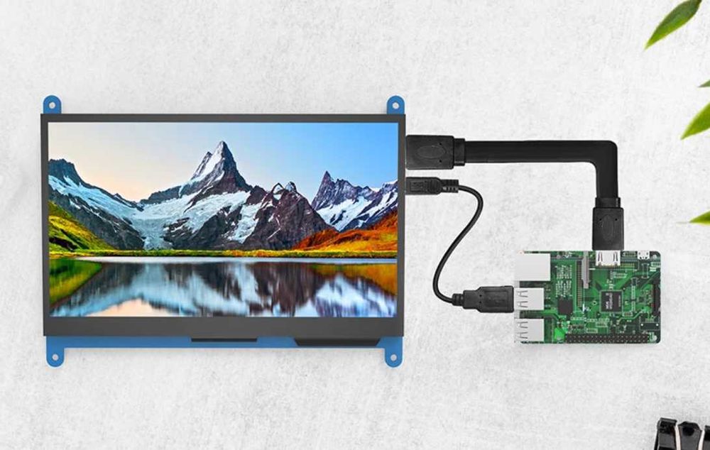 7 Инча IPS Тъчскрийн HDMI Монитор 1024x600 за Raspberry Pi 5, 4, PC
