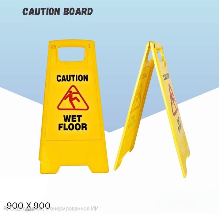Складной знак WET FLOOR CAUTION — доставка бесплатная