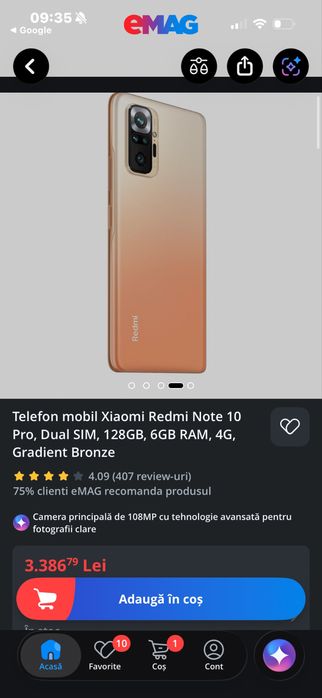 Xiaomi Redmi Note 10 Pro – 128gb  / 6gb + 2gb RAM / Dual SIM / 4G