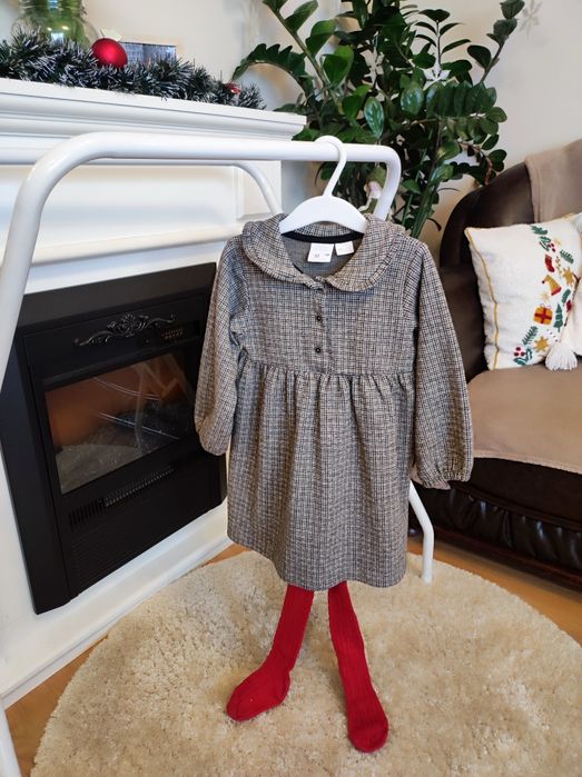 Mayoral, Zara, Sinsay, Reserved зимни рокли и палтенце, 92-104 см.