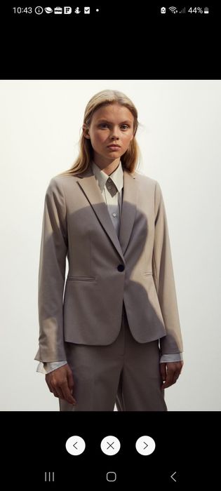 Sacou H&M crem si bleumarin 38 cambrat