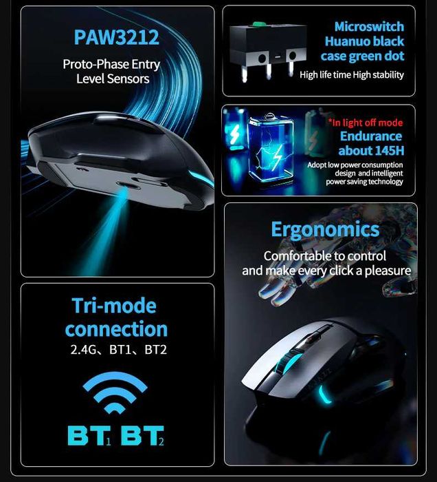 Gaming mouse AJAZZ ergonomik sichqoncha