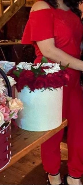 Красный женский комбинезонр