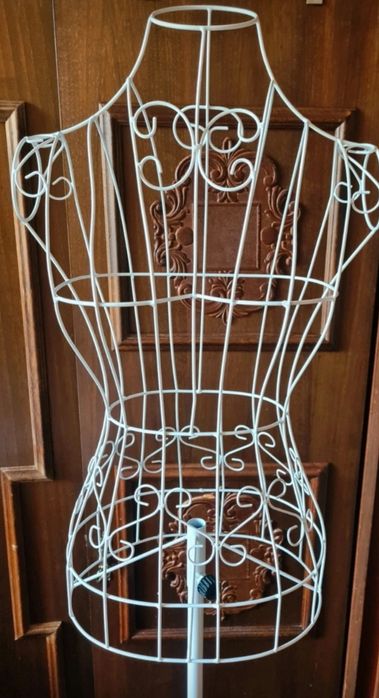 Manechin metalic reglabil pe înălțime,  alb, nou