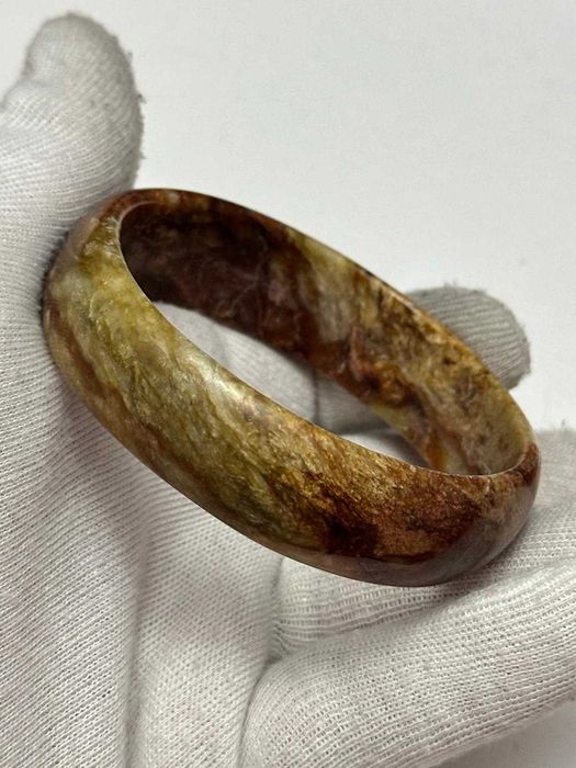 BRATARA JAD Natural - Model Bangle - Dama - Facuta manual - Vintage !