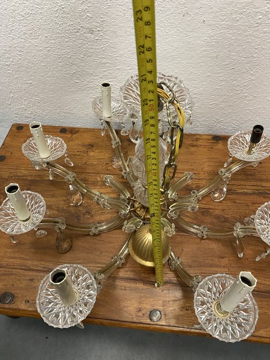 Италиански Кристален полилей с месингова основа