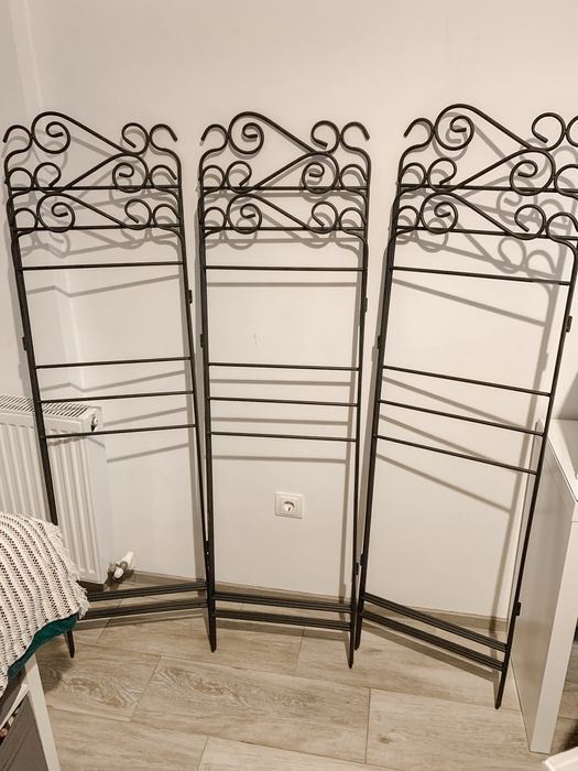Paravan, Separator Ikea, cadre metalice negre, 3 bucati
