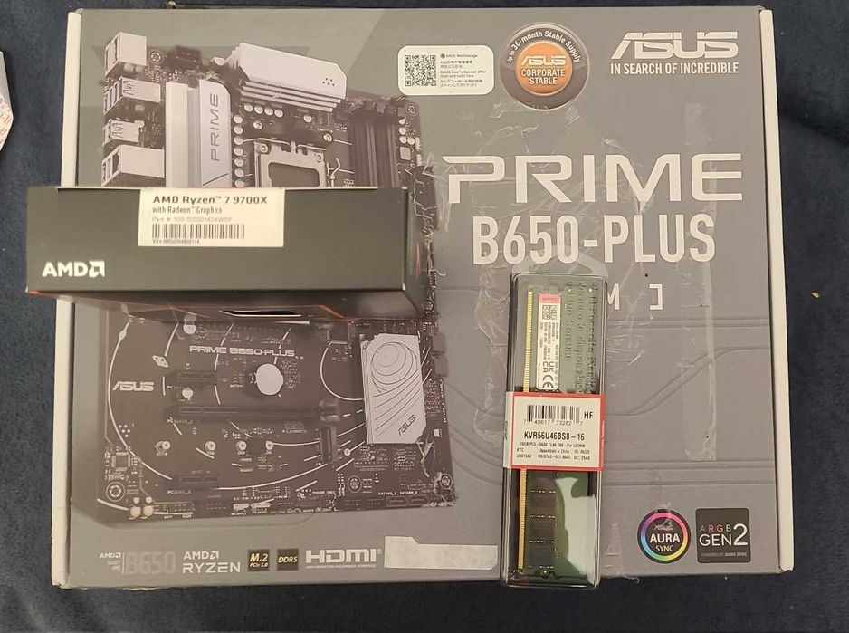 Kit gaming ryzen 7 9700x + mb asus b650 plus + 16 gb ddr5