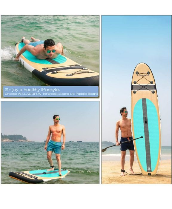 Placă gonflabilă de stand up paddle WelandFun, grosime de 6 inchi, cu