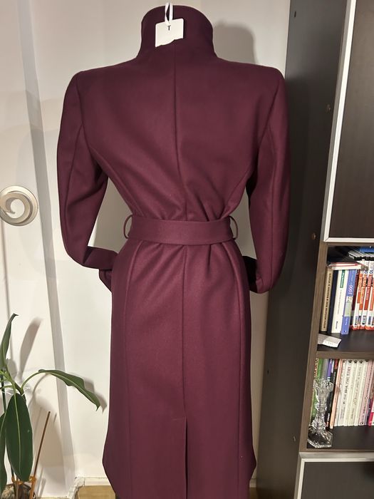 Palton Ted Baker nou cu eticheta, marime 2 ( M) , bordo, lana ,casmir