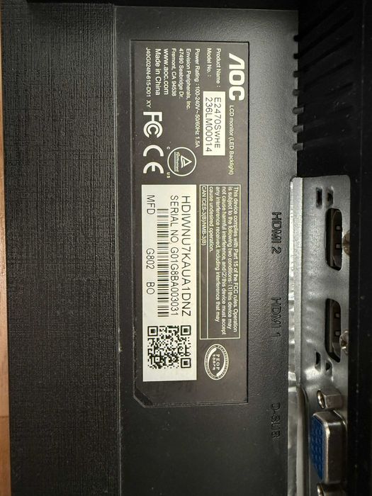 2 монитора  AOC E2470Swhe