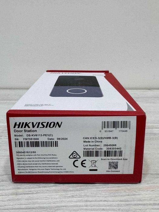 Вызывная панель Hikvision DS-KV6113-PE1 C