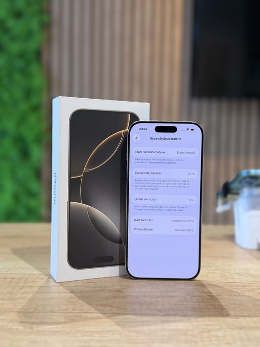 iPhone 16 Pro 128Gb Natural/Baterie90%/Garantie 12 luni @atsgsm.ro