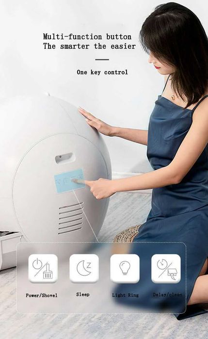 Автоматична котешка тоалетна, самопочистваща се с Wi-Fi връзка