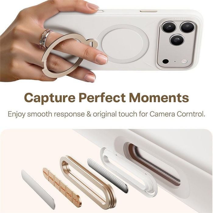 Калъф torras qpro silicone series за iphone 17 pro max в бял цвят