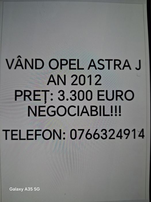 Vând Opel astra j 2012