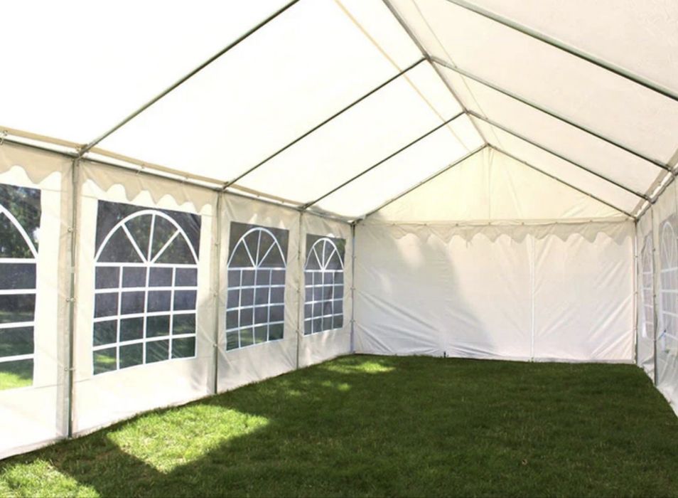 Cort Evenimente Profesional 4x10, PVC, Alb , Rezistent la foc