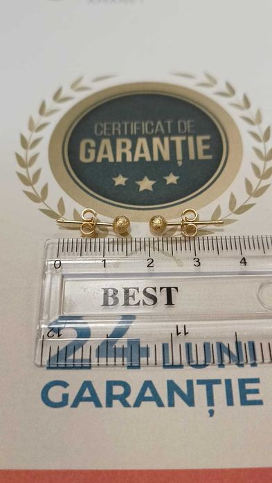 Cercei aur 18K 0.95gr (Ag24 Harlau B.45408.1) - Garantie 2 ani!