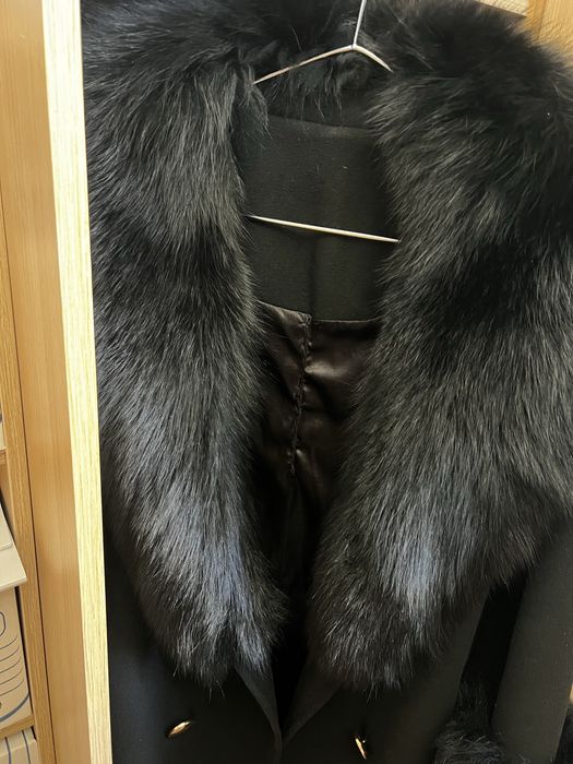 Палто от Кашмир и Естествен косъм рр ХL  110см гръдна