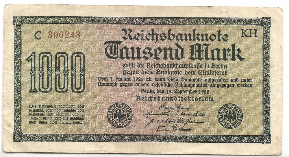 Super bancnota / bancnote vechi Germania Deutsches Reich numismatica
