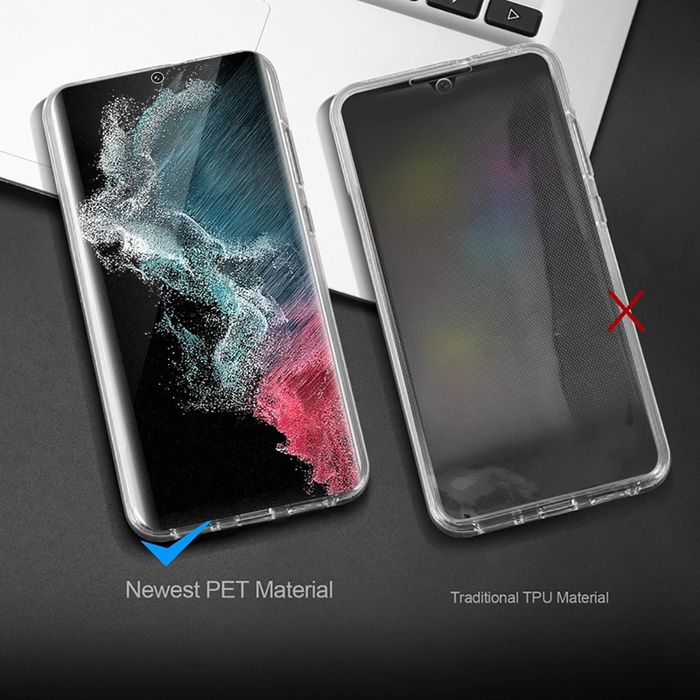 Прозрачен 360 Градуса Кейс за Samsung Galaxy S23 Ultra S22 S21FE