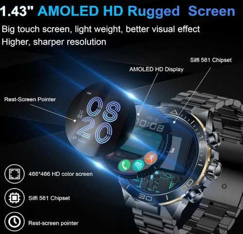 Мъжки смарт часовник H33, отговаряне/осъществяване на повиквания