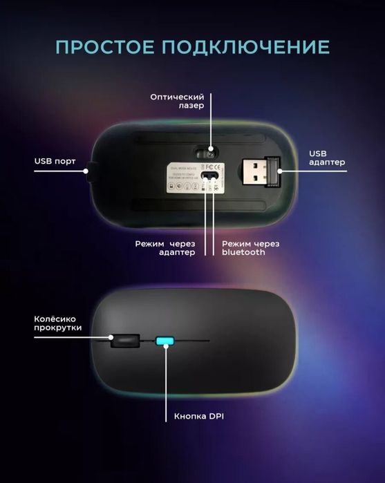 Универсальная мышь с RGB подсветкой