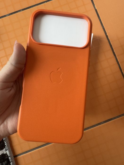 iPhone 17 Pro Max  Leather Orange Case