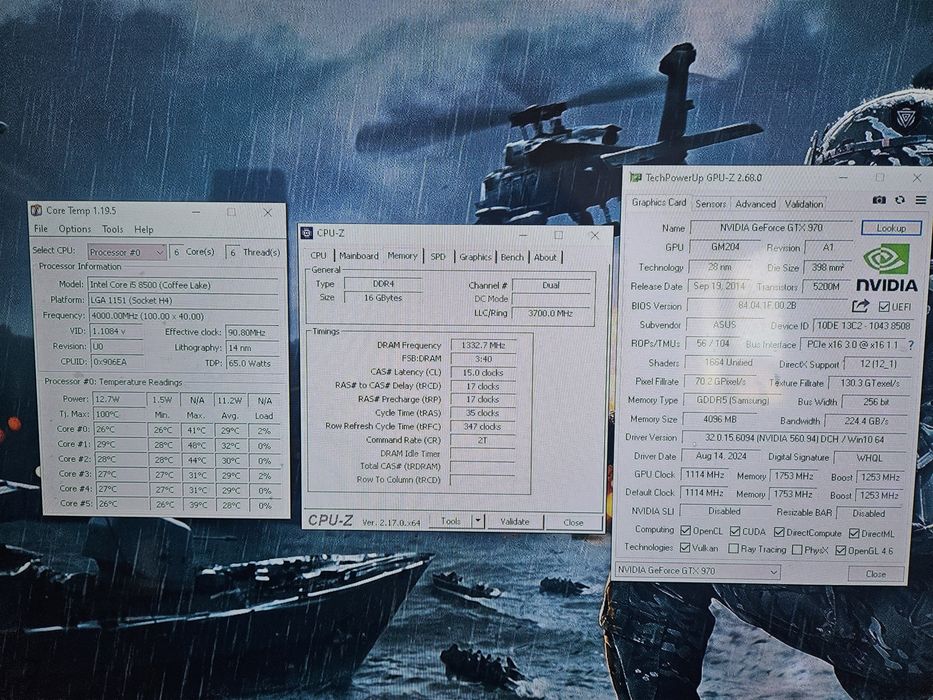 Unitate PC Gaming i5 8500 video 4GB  GTX 970 16GB RAM SSD