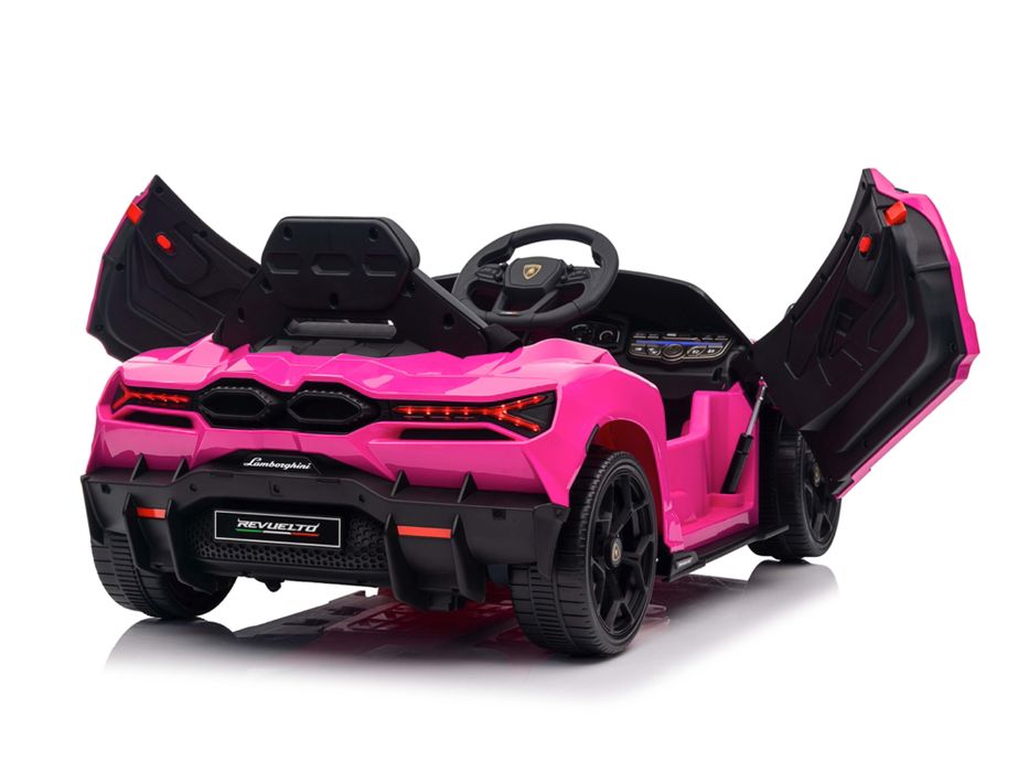 Lamborghini revuelto 12v - детска акумулаторна кола, розова, eva гуми