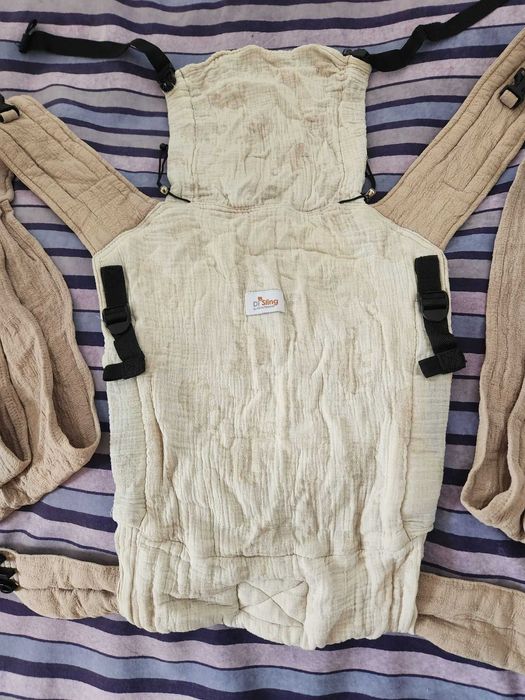 Слинг - еластичен, мрежест, за бебеносене / Ергономична раница