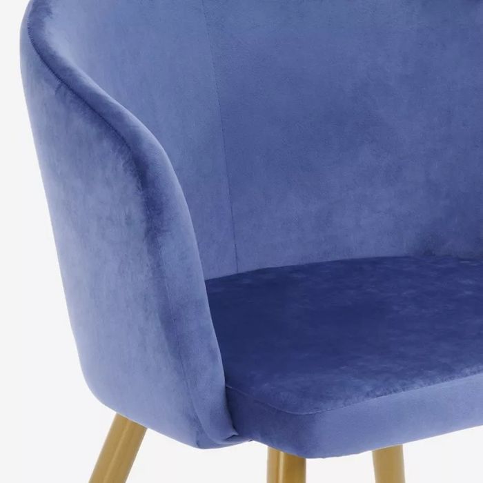 Scaun tapițat pentru sufragerie sau bucătăria, din catifea bleumarin