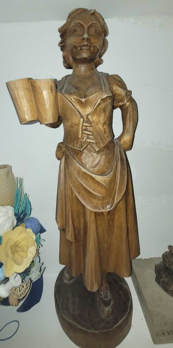 Statuie lemn masiv sculptat Hangița
