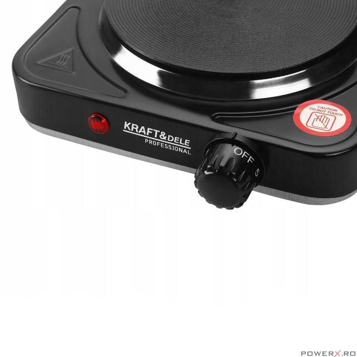 Aragaz electric pentru prepararea alimentelor, 1500 W, negru, Kraft