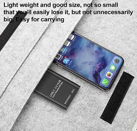 Четец на карти TFUFR, USB C към MicroSD(TF)/SD