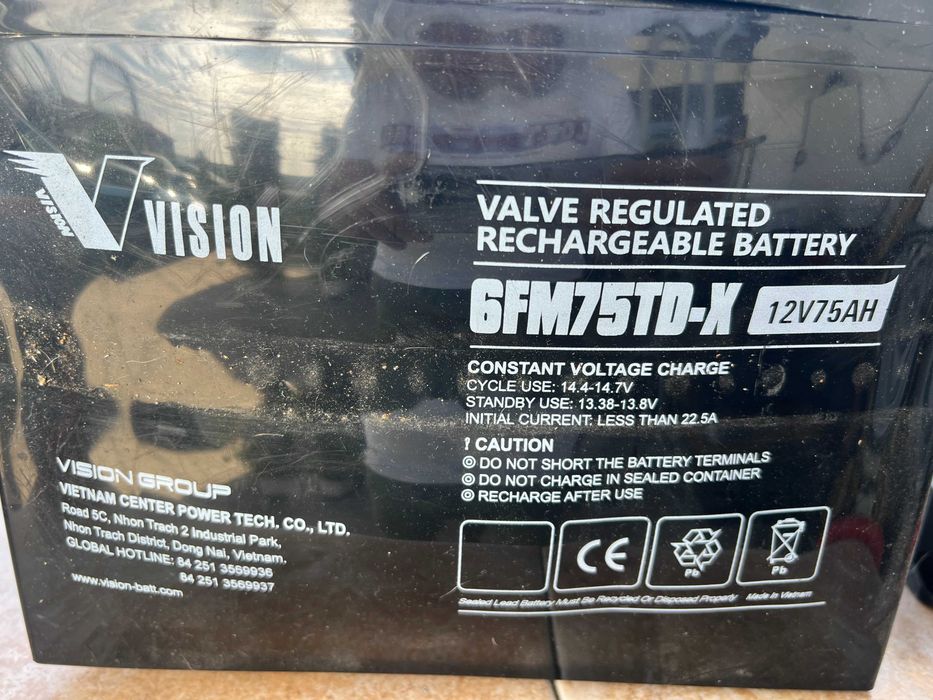 Продавам ИНВЕРТОР с кабели и акумулатор за кола/бус/каравана/кемпер!!