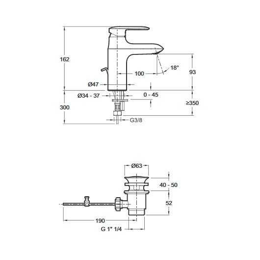 Смесител за мивка хром с изпразнител – Jacob Delafon Kumin E98827-CP