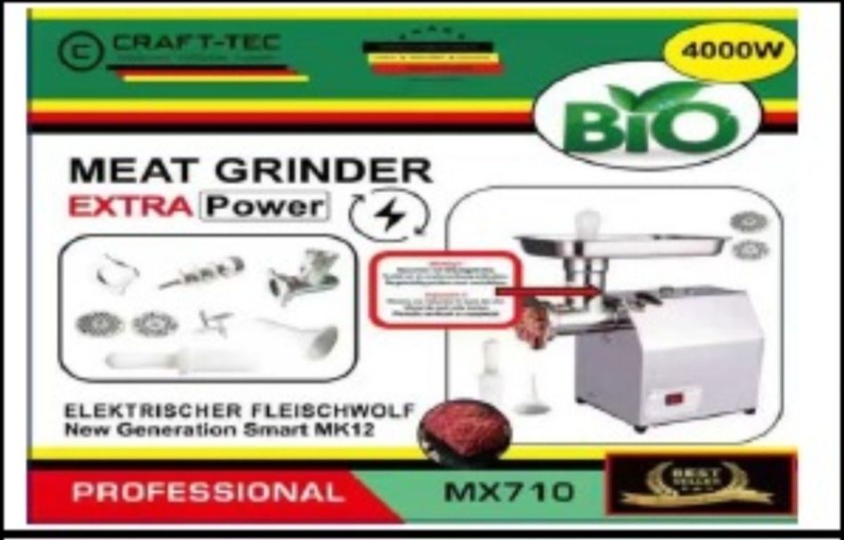 Masina de tocat carne electrica Craft Tec 4000W MK-12 inox 250 kg/ora