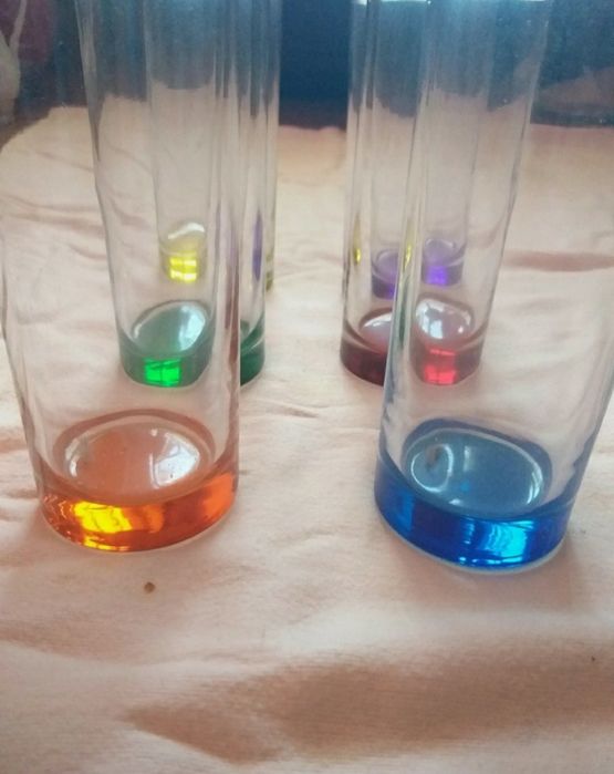 Set de 6 pahare colorate